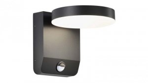 Lampa ścienna okrągła, kinkiet 350st LED 17W 2520lm 4000K czarny z czujnikiem ruchu barwa NW biała neutralna IP65 V-TAC VT-11020