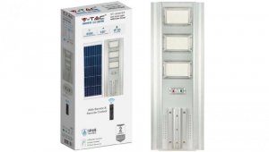Lampa solarna LED 40W 3500lm 6500K panel fotowoltaiczny, pilot sterowania, czujnik ruchu barwa CW biała zimna V-TAC VT-30301ST
