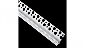 Profil Aluminiowy Podtynkowy Architektoniczny Narożny Typ W do LED Wpuszczany do Płyt KARTON / GIPS 1m + Przeźroczysty Klosz