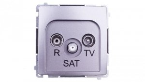 Simon Basic Gniazdo antenowe RTV/SAT przelotowe stal inox BMZAR-SAT10/P.01/21