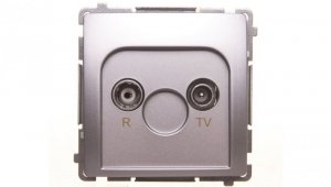 Simon Basic Gniazdo antenowe R-TV końcowe, separowane srebrny mat BMZAR1/1.01/43