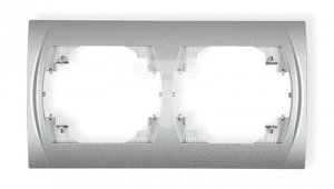 LOGO Ramka pozioma podwójna srebrny metalik 7LRH-2