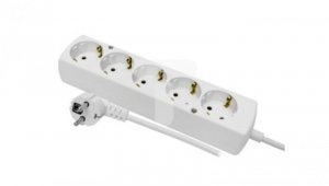 Przedłużacz 5-gniazd z/u Schuko 16A 3m /H05VV-F 3x1,5/ biały PS-570S