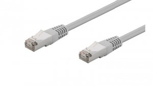Kabel krosowy patchcord F/UTP kat.5e CCA szary 0,5m 73076