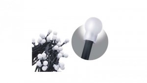 Lampki choinkowe kulki XMAS ZYK 6W 100LED 5m IP20 zimny biały D5GC02