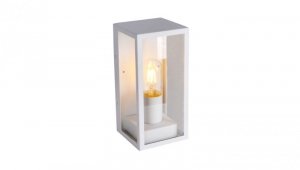 Lampa Ogrodowa VT-837 WALL LAMP(1*E27) MATT WHITE-CLEAR GLASS 8518