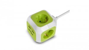 MagicCube poczwórne gniazdko prądowe, 2 wejścia usb 1,4m GreenBlue GB118G wersja niemiecka GB118