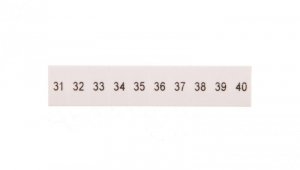 Oznacznik do złącz szynowych, opisówka ZB 5 numerowana od 31-40 kolor biały /10szt./