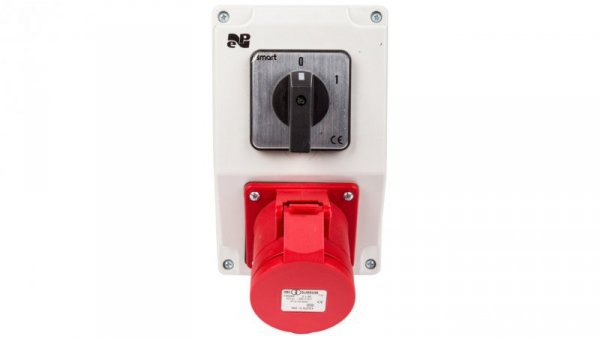 Zestaw instalacyjny z gniazdem 16A 5P RS-Z (0-1) czerwony 6271-00