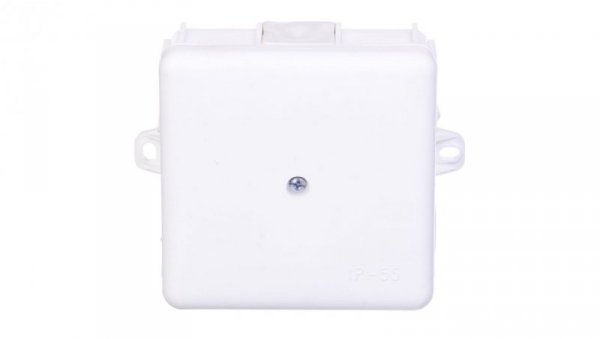 Puszka hermetyczna n/t 86x86x39mm z zaciskiem 5x2,5mm z uszami montaż. IP55 biała 0226-11