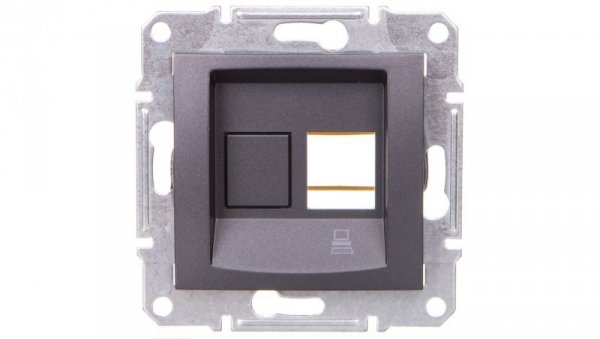 SEDNA Płytka centralna pojedyncza pod wkład komputerowy RJ45 AMP,MOLEX grafitowa SDN4300670