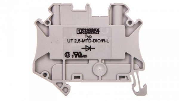 Złączka diodowa 2-przewodowa 0,14-4mm2 szara UT 2,5-MTD-DIO/R-L 3064140 /50szt./