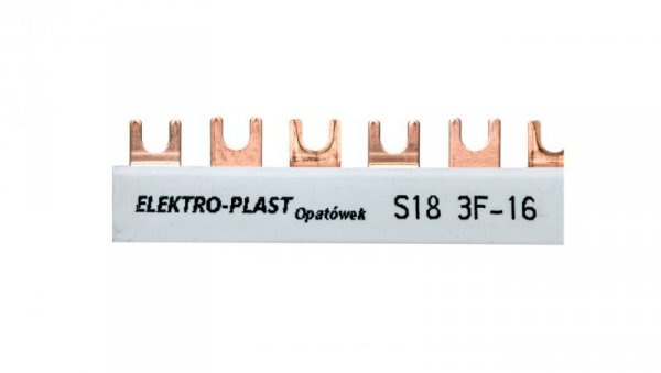 Szyna łączeniowa 3P 80A 16mm2 widełkowa (18mod.) 3F S18 3F-10 45.318