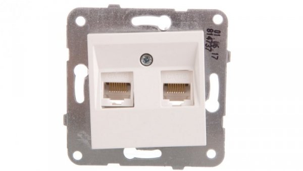 Karre Gniazdo Komputerowe 2xrj45 Kat. 6, Kolor Biały / 90963679