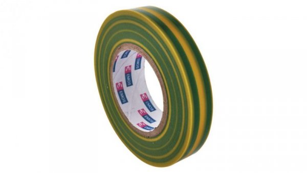Taśma izolacyjna PVC 15mm / 10m żółto-zielona F61515