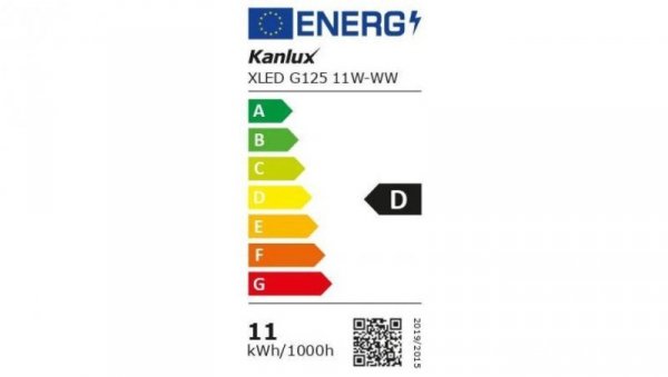Żarówka LED E27 XLED G125 11W-WW 1520lm 2700K barwa ciepła 33511