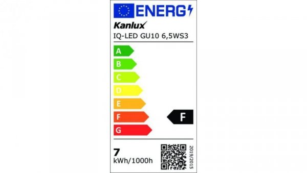 Żarówka LED IQ-LED GU10 6,5WS3-WW 580lm wąski kąt 36 2700K barwa ciepła 35243