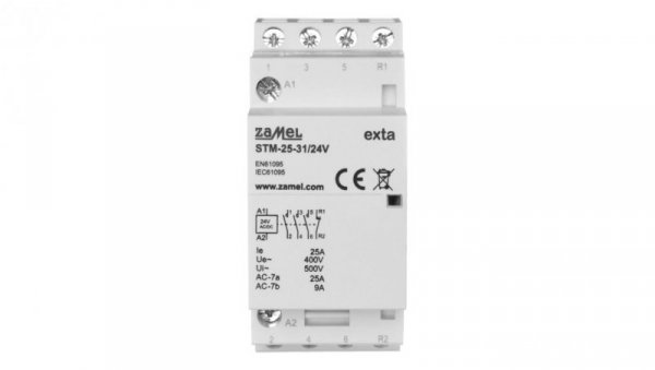 Stycznik modułowy instalacyjny 25A 3Z+1R 24V AC/DC typ: STM-25-31/24V EXT10000293