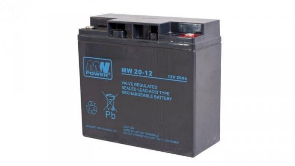 MW 20-12 akumulator AGM 12V 20Ah do UPS żywotność 6-9lat MW Power