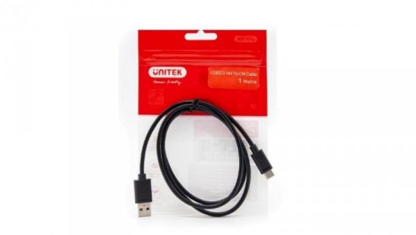 UNITEK Kabel USB 2.0 typ-C (wtyk / wtyk) QuickCharge 2.0 czarny 1m