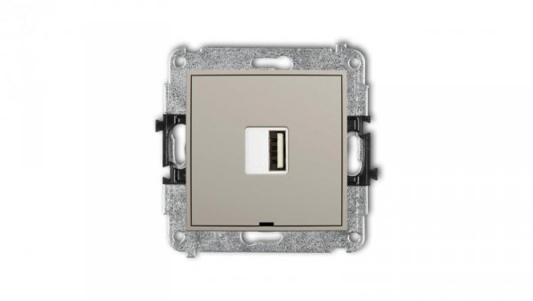 MINI Mechanizm ładowarki USB pojedynczej USB A, 10W max., 5V, 2A, bez pola opisowego taupe 60MCUSBBO-3