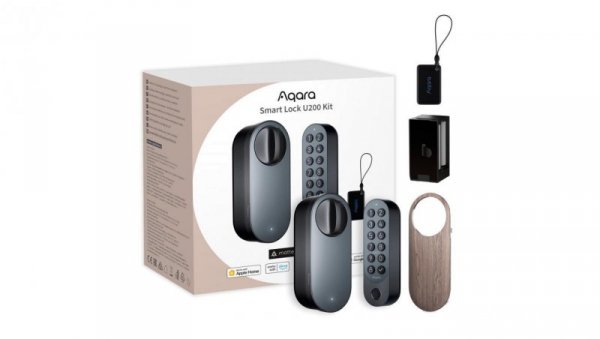 Inteligentny zamek do drzwi HomeKit, Thread, Bluetooth 5.1, NFC Aqara Smart Lock U200 Kit Czarny