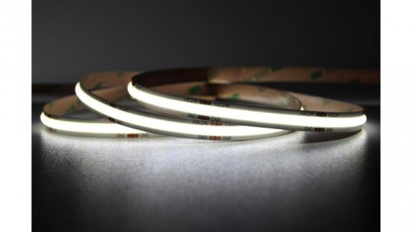 UQS-COB-8W-W-24V-50m Profesjonalna taśma LED typu COB, 8W 320 chips/m, CRI 90, 24V, biala, 6500K, IP20, 50m