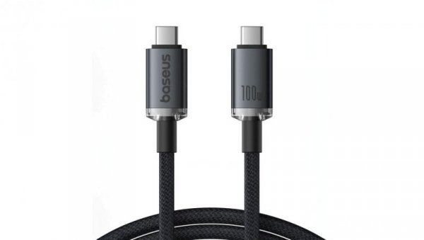 Kabel Baseus Crystal Shine CB000089 USB-C / USB-C USB3.2 100W 20Gbps 1.5m - czarny
