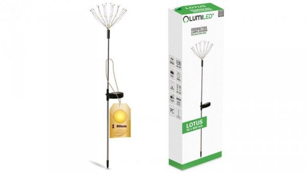 Lampa Solarna Ogrodowa LED LOTUS Wbijana Dekoracyjna Dmuchawiec Fajerwerki 3000K LUMILED