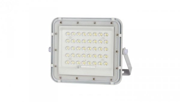 Naświetlacz LED SMD 10W 800lm 6400K 6000mAh IP65 biały barwa CW biała zimna z panelem solarnym VT-80W-W V-TAC