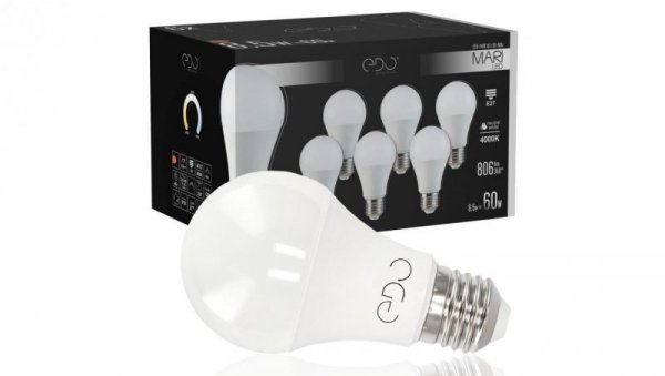 Zestaw 6x żarówka MARI LED E27 8,5W 4000K neutralna NW 806lm EDO777500 EDO