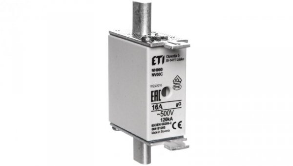 Wkładka bezpiecznikowa NH000 16A gG 500V 004181205