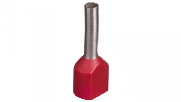 Końcówka tulejkowa izolowana TID 2x1mm2/10mm czerwona cynowana TID2x1L10 /100szt./