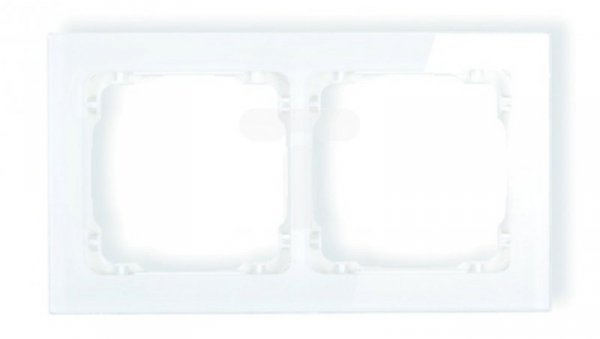 DECO Ramka podwójna - efekt szkła (ramka: biała spód: biały) biały 0-0-DRS-2