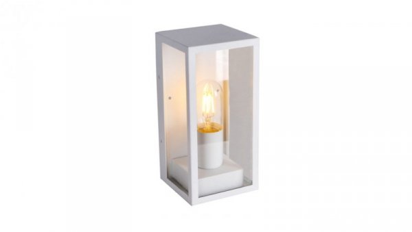 Lampa Ogrodowa VT-837 WALL LAMP(1*E27) MATT WHITE-CLEAR GLASS 8518
