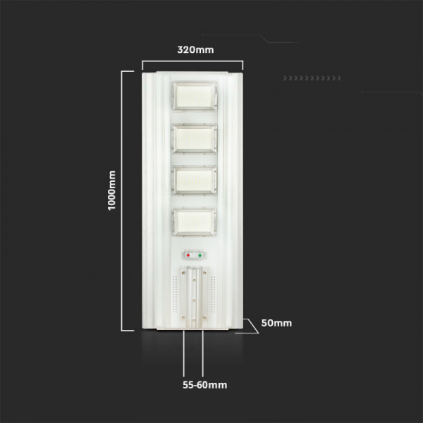 Oprawa Uliczna LED Solarna V-TAC 50W Czujnik ruchu, Pilot VT-40401ST 6500K 4300lm