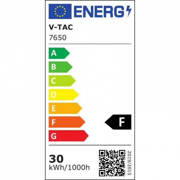 Plafon V-TAC 30W LED Kwadrat IP44 42x42cm Czarny VT-8630B-SQ 6500K 3000lm