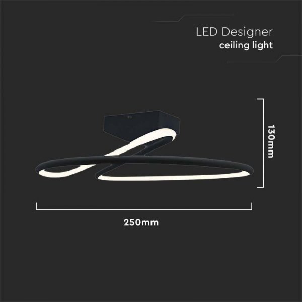 Oprawa Sufitowa V-TAC 20W LED Czarna VT-7763 4000K 2130lm