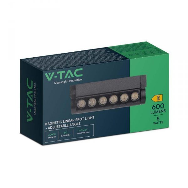 Oprawa Projektor Szynosystem Magnetyczny 48V V-TAC 5W LED 34st VT-4205 3000K 600lm 3 Lata Gwarancji