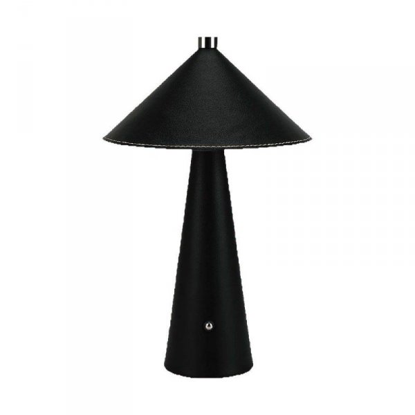 Lampka Biurkowa Nocna V-TAC 3W LED 33cm CCT Ładowanie USB-C Ściemnianie Czarna Skóra VT-10117 3000K-6000K 240lm