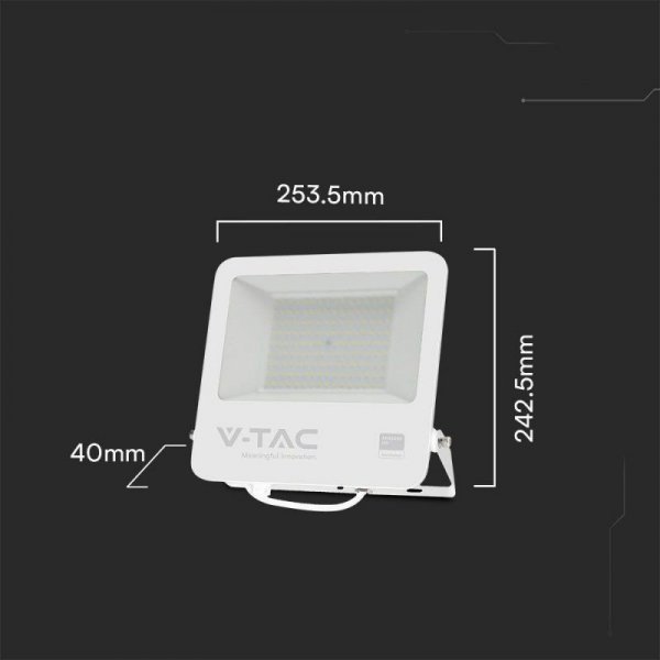Projektor LED V-TAC 100W 100Lm/W Przewód 1mb SAMSUNG CHIP Biały VT-44104 6500K 8700lm 5 Lat Gwarancji