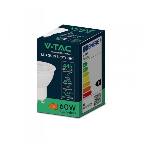 Żarówka LED V-TAC SAMSUNG CHIP 6W GU10 110st VT-247 3000K 445lm