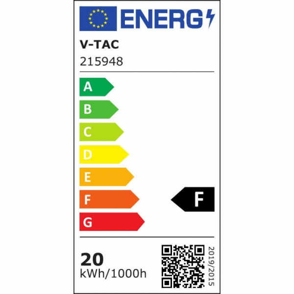 Projektor LED V-TAC 20W SMD E-Series Czarny VT-4021 6500K 1620lm