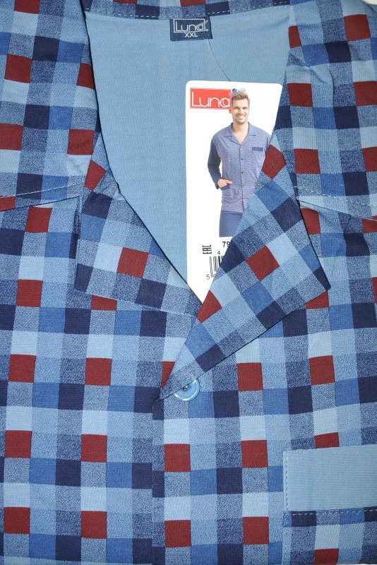 Piżama Luna 797 dł/r 3XL-4XL Rozpinana męska