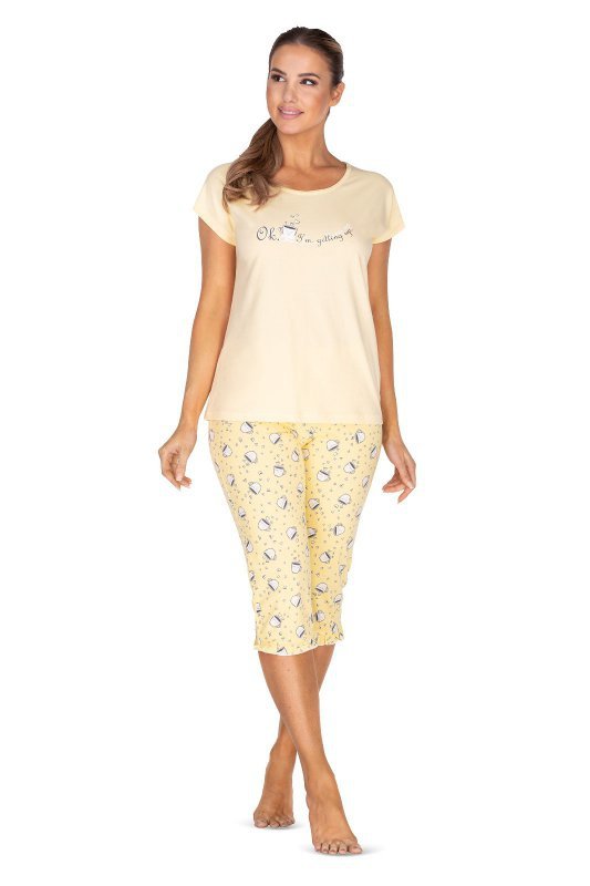 Piżama z krótkim rękawem Regina 622 2XL żółta