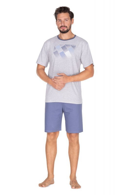 Piżama Regina 438 2XL-3XL męska melanż jasny
