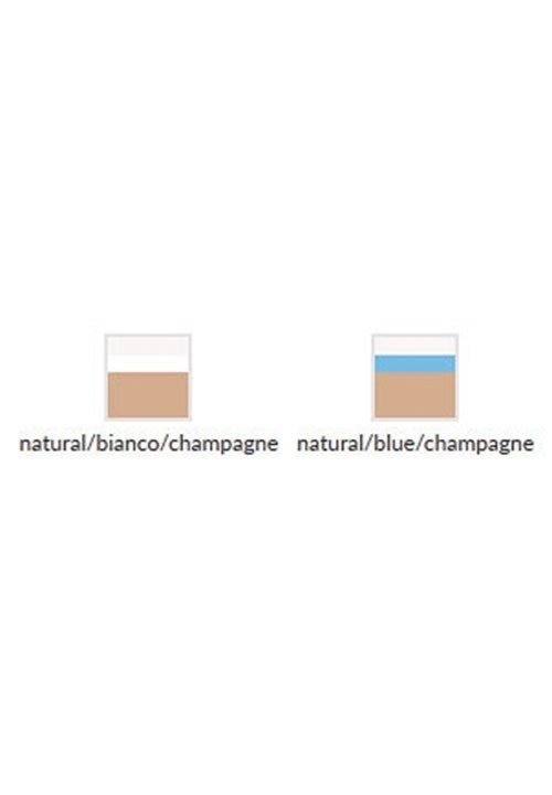 KATHERINE BEŻ/BŁĘKIT/ECRI naturalne pończochy samonośne z błękitnym paskiem i szampańską koronką