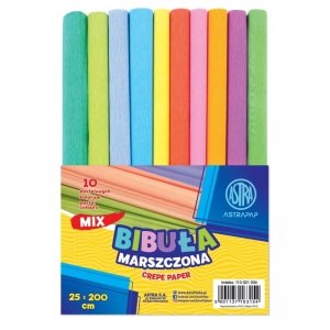 ASTRA BIBUŁA MARSZCZONA KRĘPINA 10 kolorów pastelowych 25x200 cm 3154
