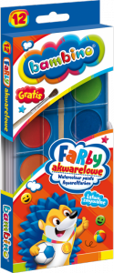 Farby Szkolne Akwarelowe Akwarele 12 Kol Bambino