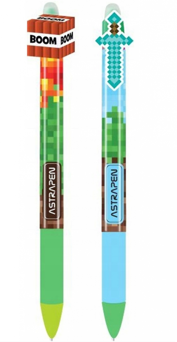 Długopis zmazywalny ASTRA MINECRAFT automatyczny 2 szt. wymazywalny 7181
